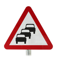 Traffic Queues Likely Ahead Post Mounted Sign - Dia 584 R2/RA2 (Face Only)