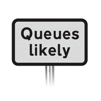 'Queues likely' Supplementary Plate - Post Mount Dia 584.1 R2/RA2