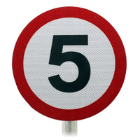 5mph Speed Limit Sign Post Mounted Diagram 670 R2/RA2