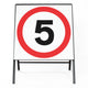 5mph Sign - Zintec Metal Sign Face | Temporary | 750x750mm