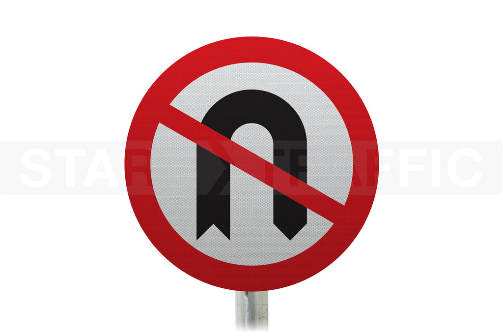 No U-Turns Ahead Post Mount Sign - Dia. 614 R2/RA2 (Face Only)