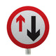 Give Way To Oncoming Vehicles Post Mounted Sign- Dia 615 R2/RA2 (Face Only)