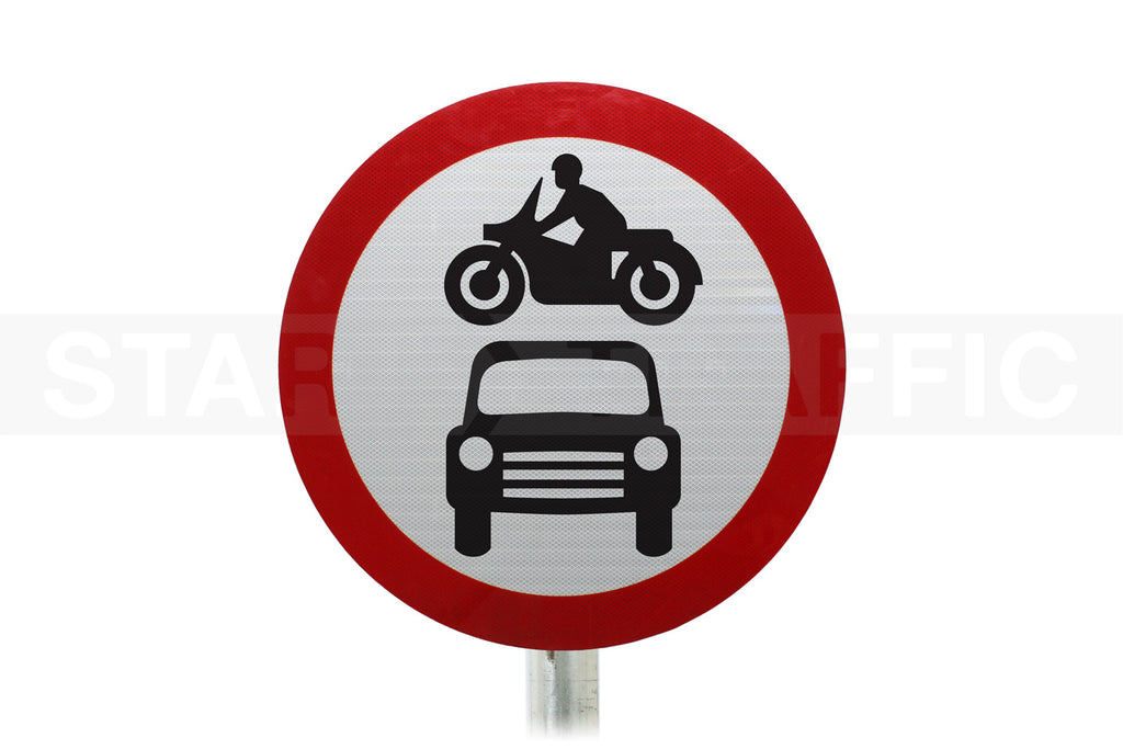 All Motor Vehicles Prohibited Post Mounted Sign - Dia 619 R2/RA2 (Face Only)