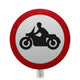 Solo Motorcycles Prohibited Post Mounted Sign - Dia 619.2 R2/RA2 (Face Only)