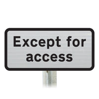 'Except for access' Supplementary Plate - Post Mount Dia 620 R2/RA2