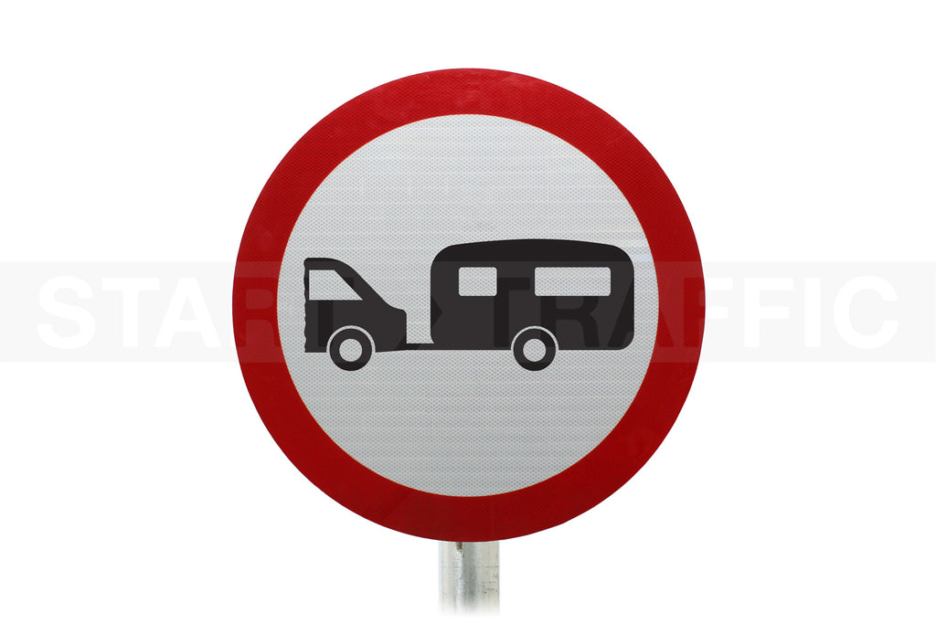 Towed Caravans Prohibited Post Mounted Sign - Dia 622.7 R2/RA2 (Face Only)