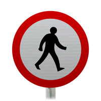 Pedestrians Prohibited Post Mounted Sign - Dia 625.1 R2/RA2 (Face Only)