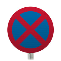 No Stopping Post Mounted Sign - Diagram 642 R2/RA2 (Face Only)