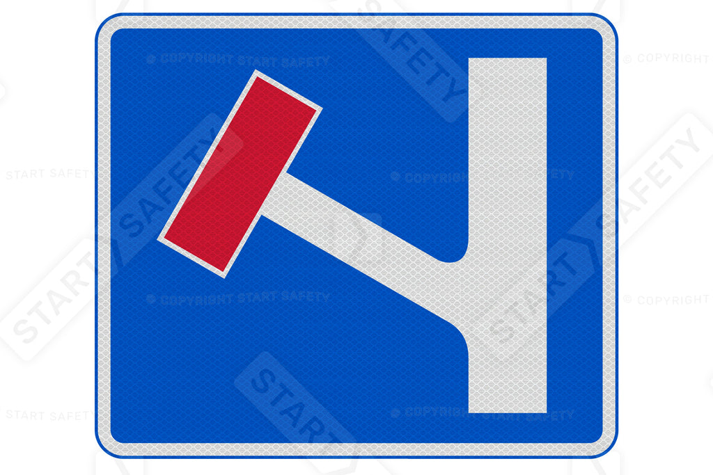 No Through Road For Left at Junction Ahead Sign Post Mounted  - Diagram 817 R2/RA2 (Face Only)