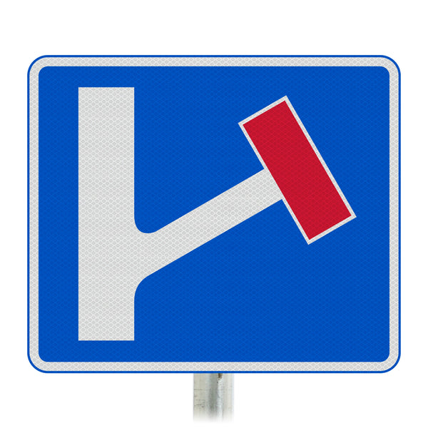 No Through Road For Vehicular Traffic Right Junction Ahead Sign Face ...