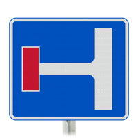 No Through Road For Left at Junction Ahead Sign Post Mounted  - Diagram 817 R2/RA2 (Face Only)