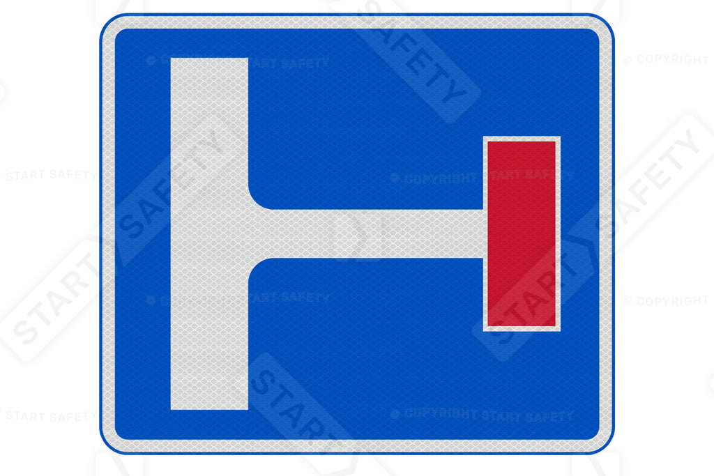 No Through Road Right At Junction Ahead Sign Post Mounted  - Diagram 817 R2/RA2 (Face Only)