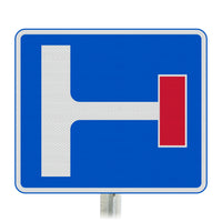 No Through Road Right At Junction Ahead Sign Post Mounted  - Diagram 817 R2/RA2 (Face Only)