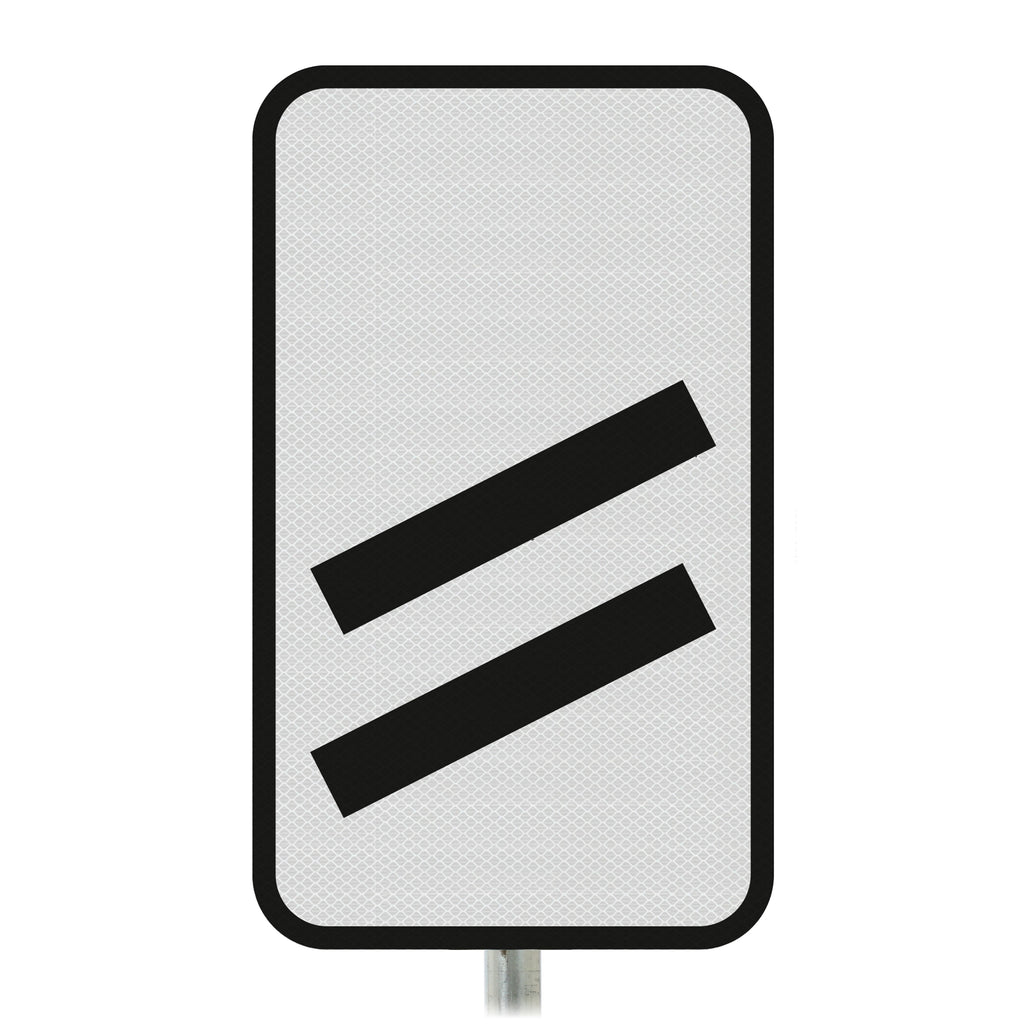 Count Down Marker 200 yds Post Mounted Sign - Diagram 824 R2/RA2 (Face Only) (White & Black / Right)