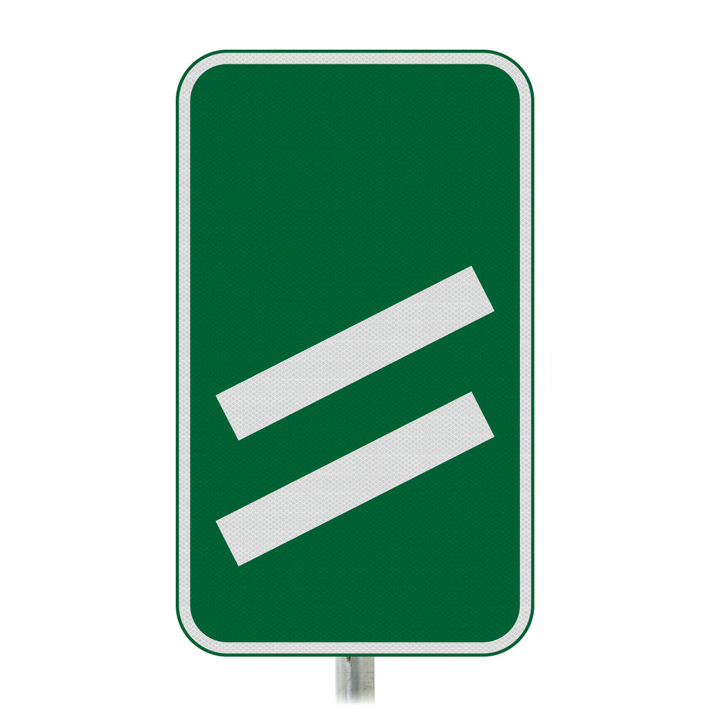 Count Down Marker 200 yds Post Mounted Sign - Diagram 824 R2/RA2 (Face Only) (Green & White / Right)