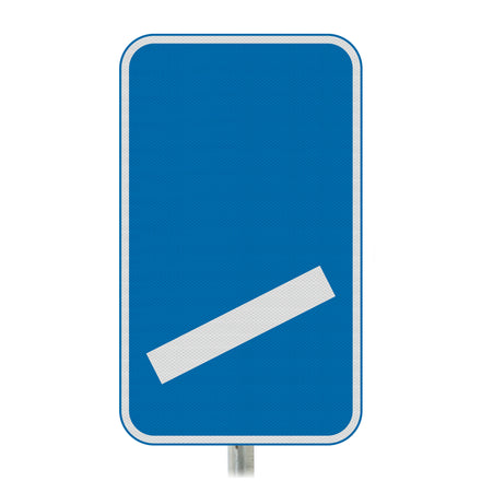 Count Down Marker 100 yds Post Mounted Sign - Diagram 825 R2/RA2 (Face Only) (Blue & White / Right)