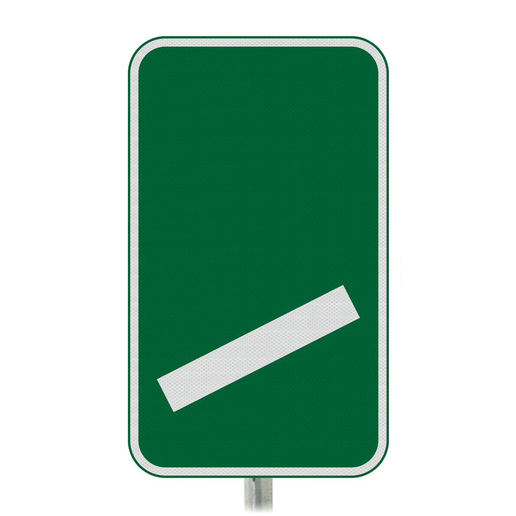 Count Down Marker 100 yds Post Mounted Sign - Diagram 825 R2/RA2 (Face Only) (Green & White / Right)