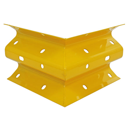 90° Yellow Rigid Internal Armco Barrier Corner Galvanised Steel