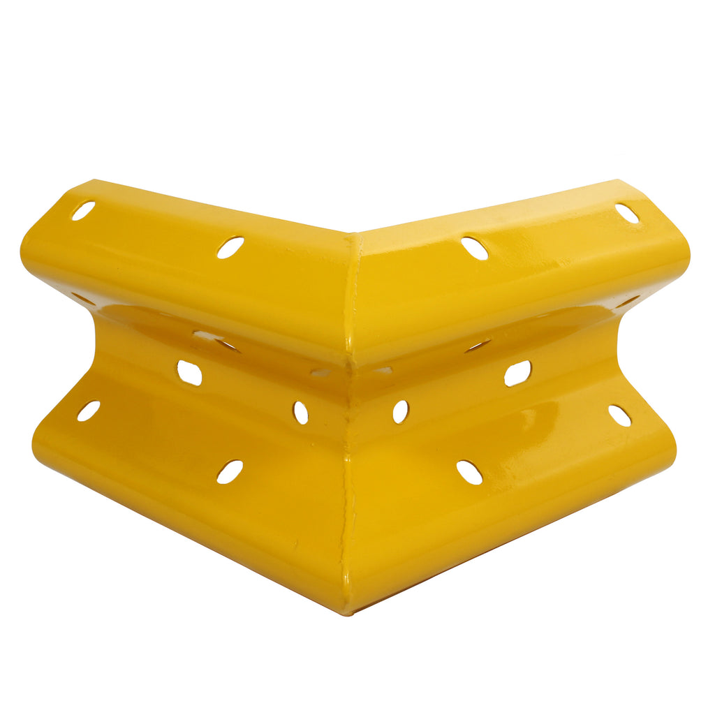 90° Yellow Rigid External Armco Barrier Corner Galvanised Steel