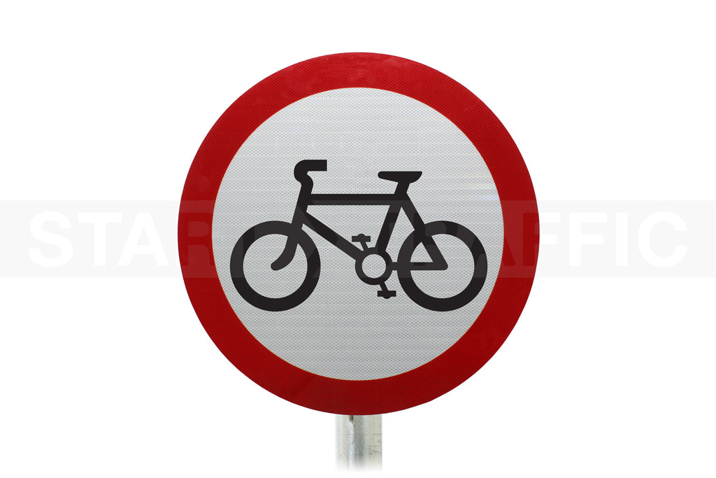 Riding of Pedal Cycles Prohibited Post Mounted Sign - 951 R2/RA2 (Face Only)