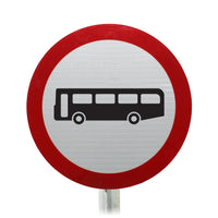 Buses Prohibited Post Mount Sign - Dia 952 R2/RA2 (Face Only)