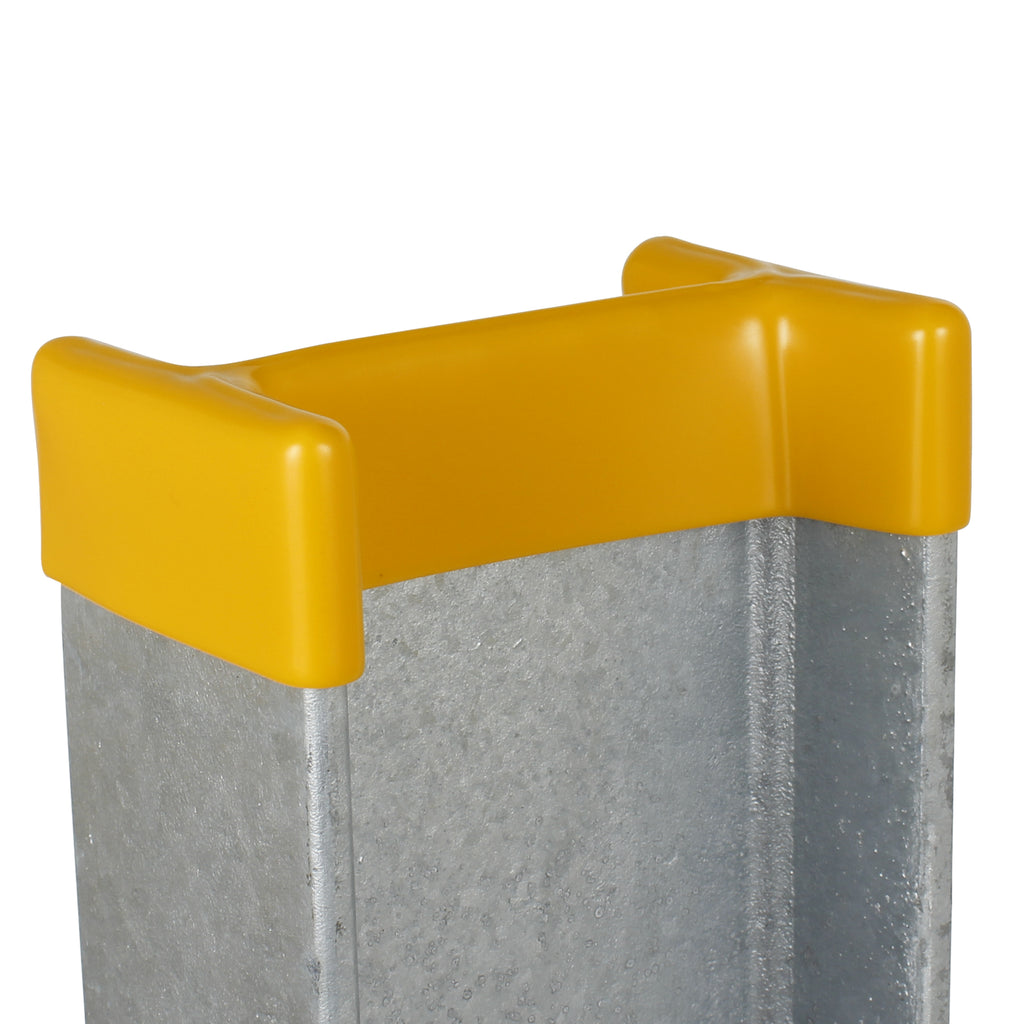 Soft Yellow Plastic RSJ Armco Barrier Post Top Cap – Start Safety UK