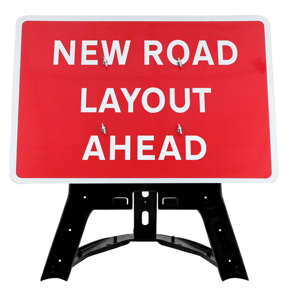 Ground Layout. Sign 'New Road Layout Ahead' QuickFit EnduraSign 7014 Inc Stand & Face ...