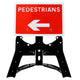 Pedestrians Arrow Left Sign QuickFit EnduraSign Dia. 7018 | 600x450mm