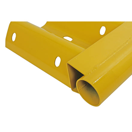 Yellow Pedestrian Friendly Scroll Armco Barrier End Cap Galvanised Steel