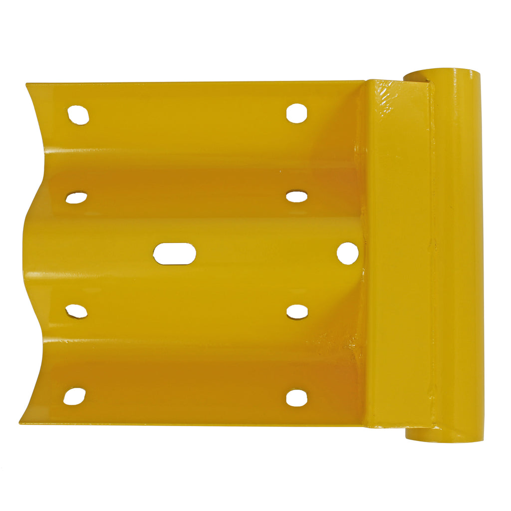 Yellow Pedestrian Friendly Scroll Armco Barrier End Cap Galvanised Steel