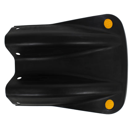 Black Plastic Fishtail Armco Barrier End Cap Inc Reflectors