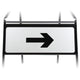 Arrow Right Supplementary Plate - Metal Sign