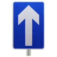 One Way Traffic Dia. 652 - Post Mount Sign - Composite Inc. Channel / RA2