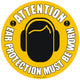 Attention Ear Protection Must Be Worn Floor Sign - Self Adhesive