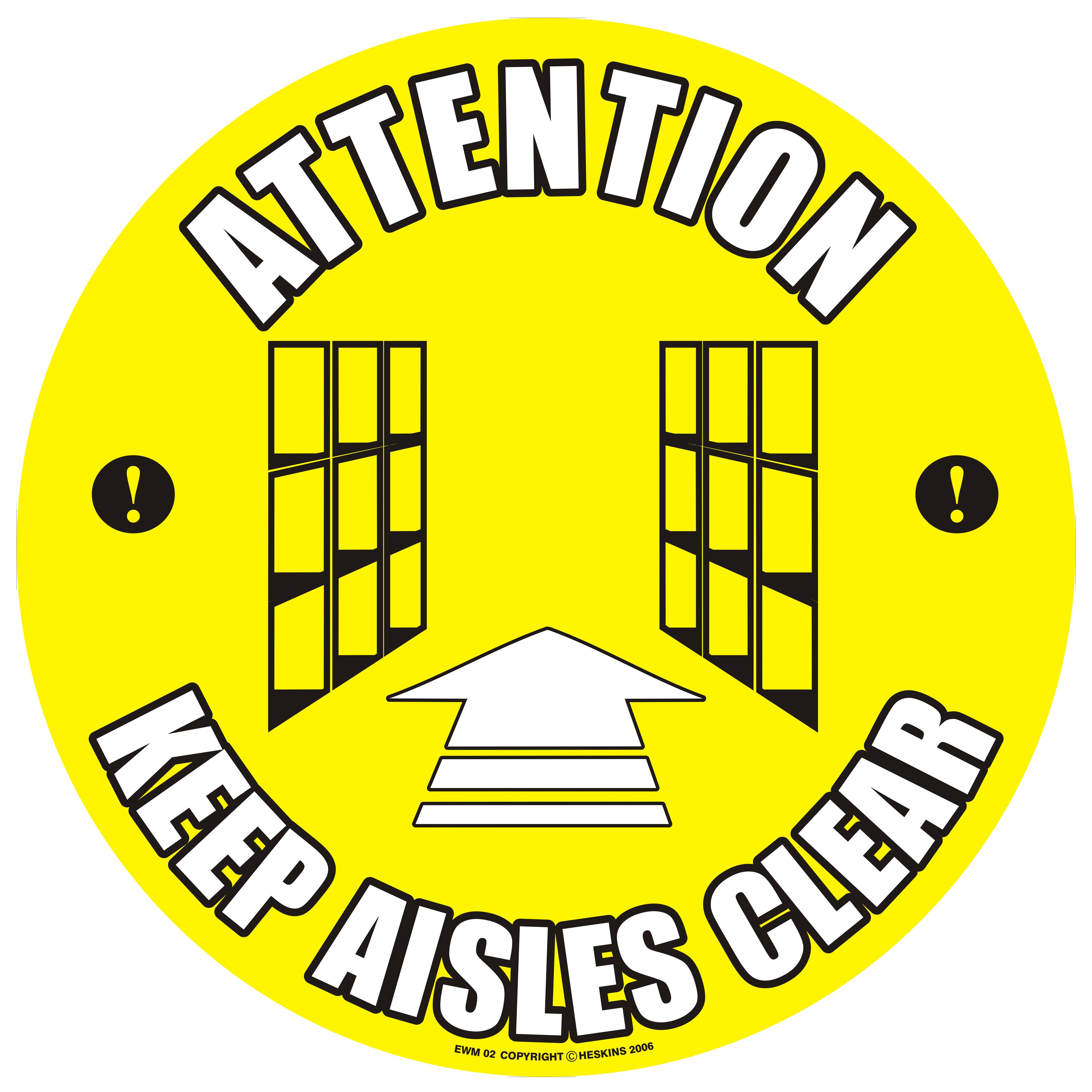 Keep Aisles Clear Floor Sign, 430mm - Self Adhesive – Start Safety UK