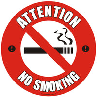 Attention No Smoking Floor Sign - Self Adhesive