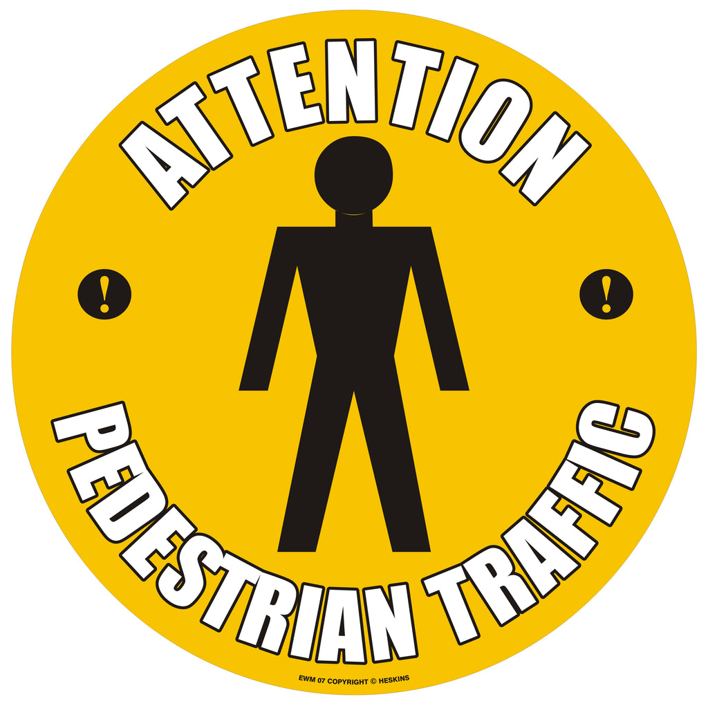 Attention Pedestrian Traffic Floor Sign - Self Adhesive