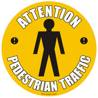 Attention Pedestrian Traffic Floor Sign - Self Adhesive