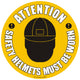 Attention Safety Helmets Must Be Worn Floor Sign - Self Adhesive