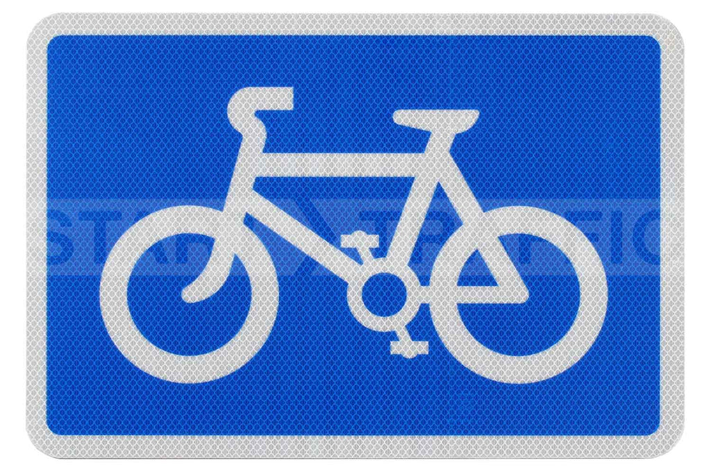 Cyclists on Road Cycle Sign Post Mounted Diagram 967 R2/RA2