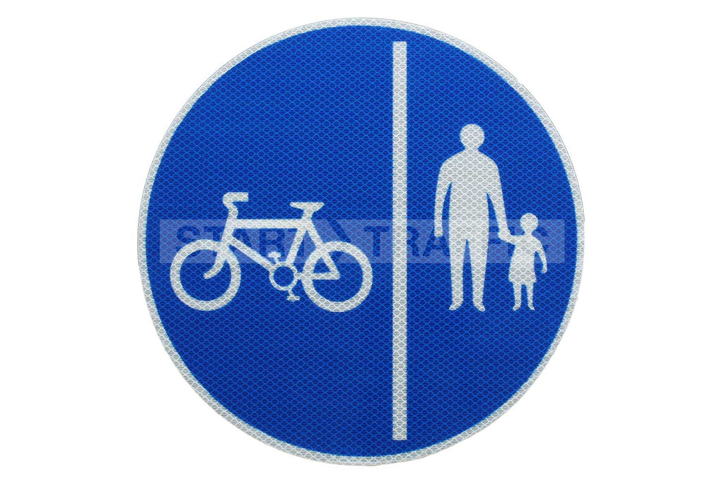 Cyclists Keep Left Sign Post Mounted Diagram 957B R2/RA2