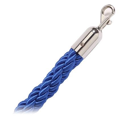 Braided Rope Barriers Available In Multiple Colours & Lengths (Blue / Polished Chrome / 1.8metre)