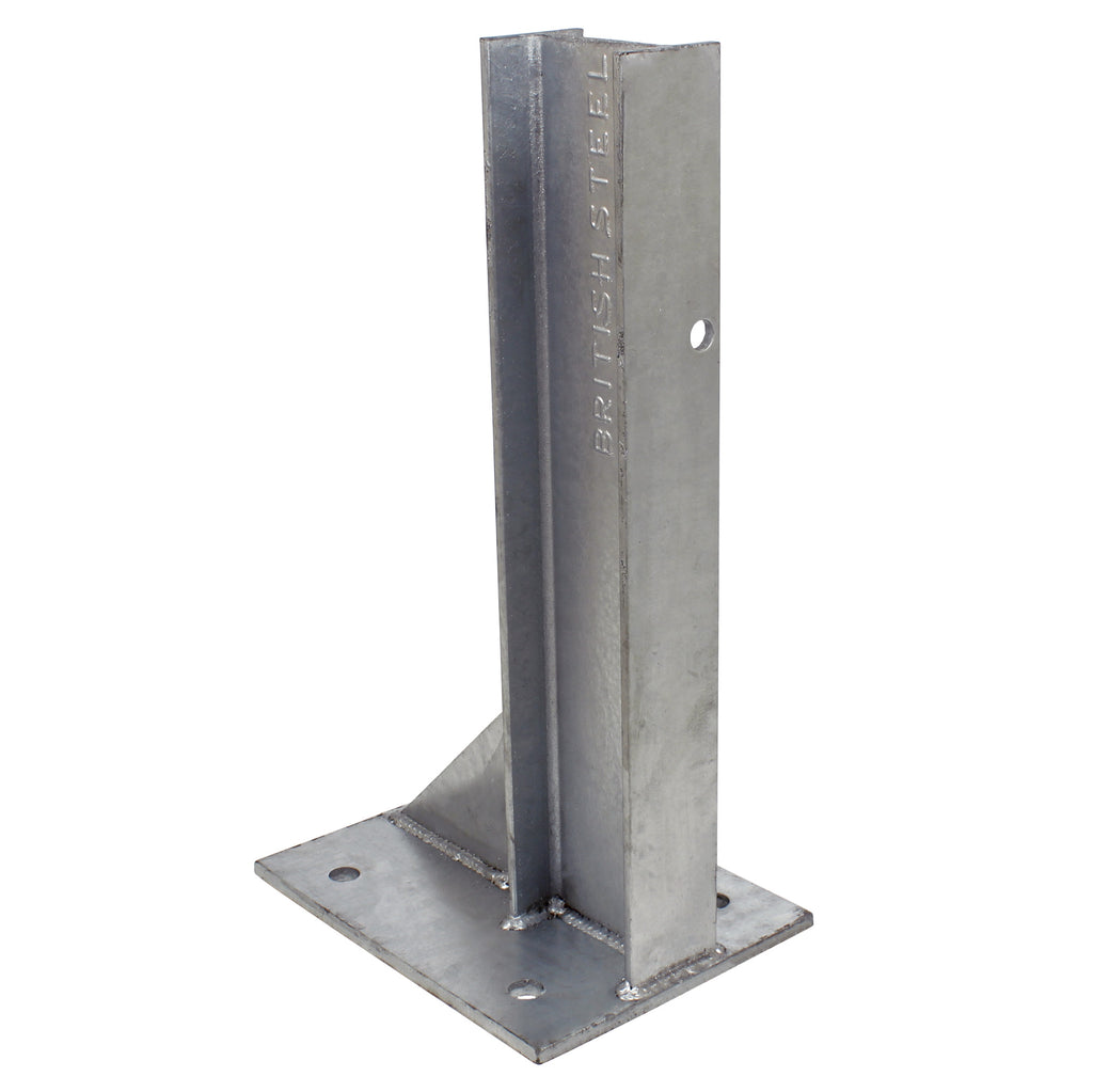 Bolt Down 560mm RSJ Armco Barrier Post Galvanised Steel