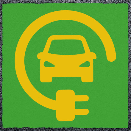 Unofficial Car Charging Logo Thermoplastic Paint Variant 1 (Yellow / Green)