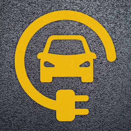 Unofficial Car Charging Logo Thermoplastic Paint Variant 1 (Yellow / None)