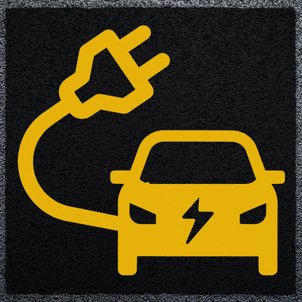 Unofficial Car Charging Logo Thermoplastic Paint Variant 2 (Yellow / Black)