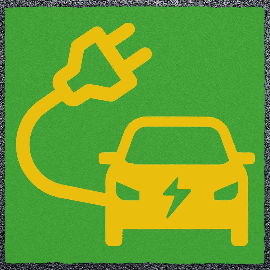 Unofficial Car Charging Logo Thermoplastic Paint Variant 2 (Yellow / Green)