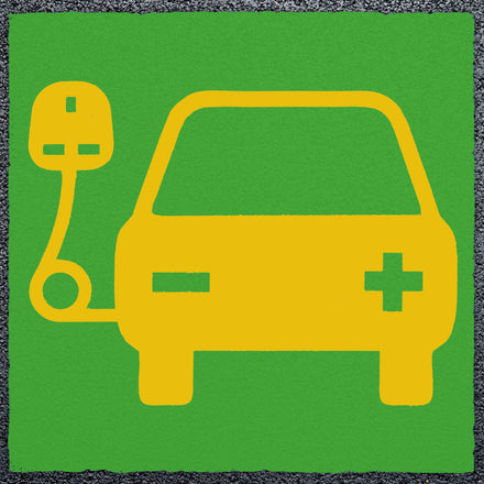 Unofficial Car Charging Logo Thermoplastic Paint Variant 3 (Yellow / Green)