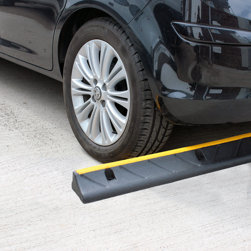 CarStop 1000mm Rubber Car Wheel Stopper Inc Fixings – Start Safety UK