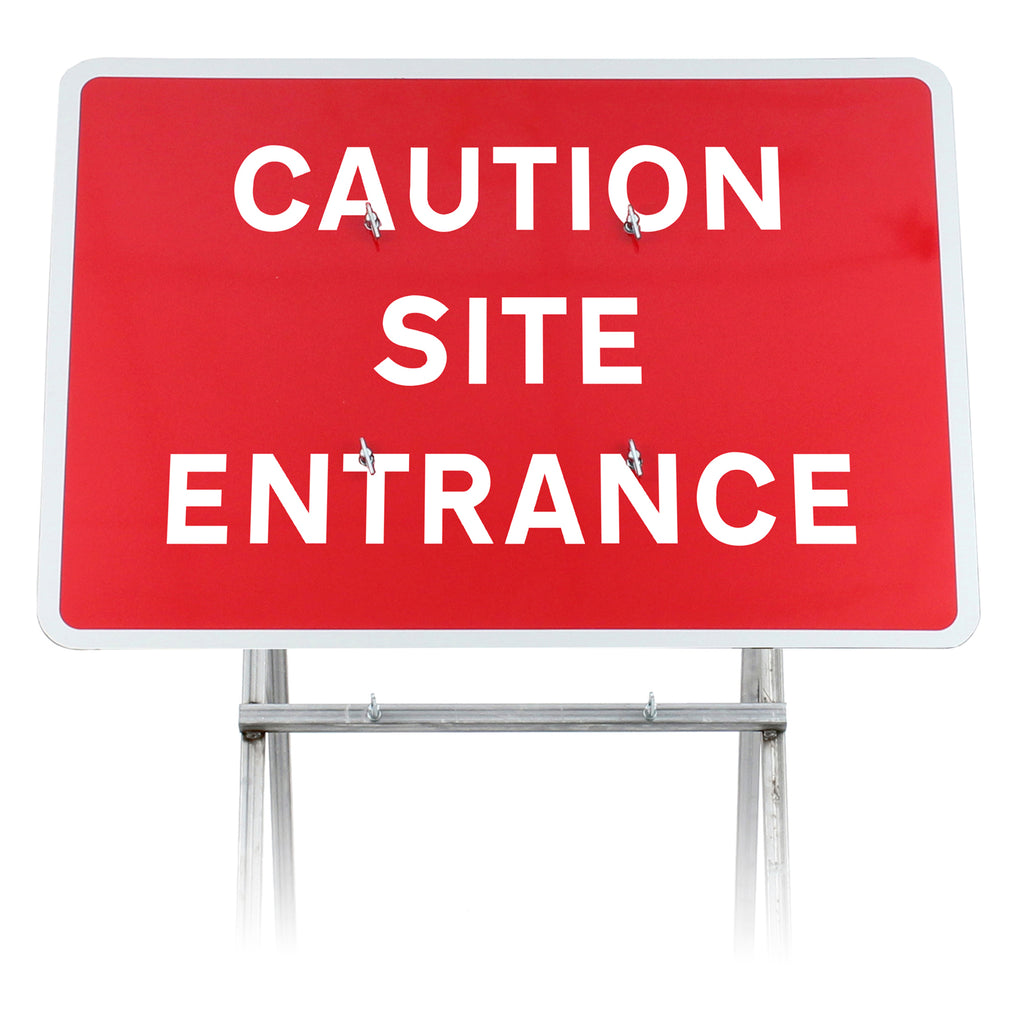 Caution Site Entrance' | Quick Fit Sign (Face Only) | 1050x750mm